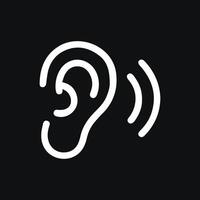 Minimalist Ear Icon Design Representing Hearing and Sound Perception vector