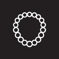Abstract Circular Design Simple White Pattern on Black Background vector