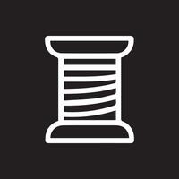 Classic Thread Spool Simple Line Art Icon for Sewing and Crafts vector