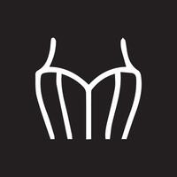 Captivating bodice silhouette on a minimalist black backdrop design element vector