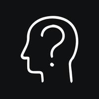 Head Silhouette with Question Mark Symbol Posing Important Queries vector