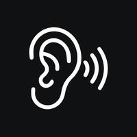 Listen Up A Simple Ear Icon Representing Hearing and Sound Awareness vector