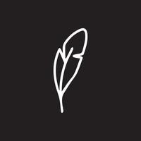 Minimalist Feather Illustration Graceful Simplicity on Dark Background vector
