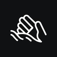 Hand in motion graceful flowing minimalist design graphic vector