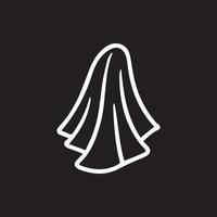 Mysterious White Sheet on Black Background Ethereal and Minimalist vector