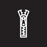 Sleek Zipper Graphic Minimalist Design in Modern White Outline Art vector