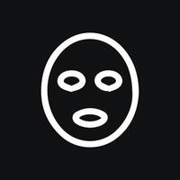 Simple White Graphic Mask Against A Dark Background Minimalist Look vector