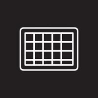 A Clean White Calendar Grid Shining Against the Darkest Black Backdrop vector