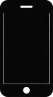 Sleek Black Smartphone Silhouette A Minimalist Digital Device Icon for Mobile App Design, Website, and User Interface vector