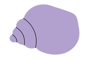 Abstract minimalist purple seashell design on white background. vector