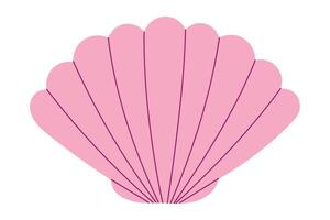 Pink seashell illustration with symmetrical pattern and soft tones. vector