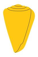 Yellow seashell flat icon isolated on white background. vector