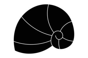 Minimalist nautilus shell outline on white background. vector
