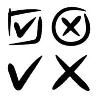 Check marks and crosses symbols of agreement and rejection vector