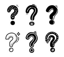 Collection of Hand-Drawn Question Marks vector