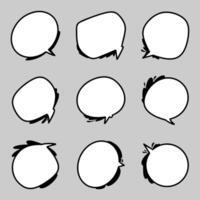 Collection of hand-drawn speech bubbles for comics and conversations. vector