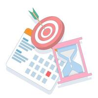 time management concept. Calendar reminder, deadline or meeting reminder, business planning reminder. Calendar marks the date and time for meeting reminder. design illustration. vector