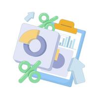 data analysis concept. business planning. pie chart with percentage. Pie Chart Insight. which symbolizes data analysis and interpretation. flat design illustration on background. vector