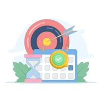 time management concept. Calendar reminder, deadline or meeting reminder, business planning reminder. Calendar marks the date and time for meeting reminder. Design illustration in the background. vector