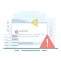 server errors and failures. Poor Hosting Quality. Server Down. Traffic Flood, and DNS Issues. Service Disconnected. Server errors and failures. Flat style design illustration on background. vector