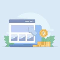 PPC marketing concept, pay per click or CPC PPC, Website paid advertising, internet advertising, Pay per click. Illustrations for websites, pages, apps, posters and banners. Flat style illustrations. vector