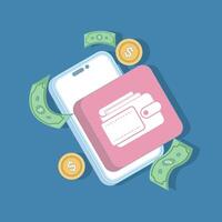 Digital wallet icon. Payment receipt. Customizable e-wallet with digital currency and various financial tools enhances the convenience of online transactions. vector