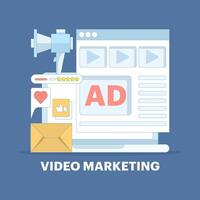 Concept of advertising on the internet, digital marketing, website promotion with digital advertising networks, marketing for digital campaigns, advertising on social media. vector