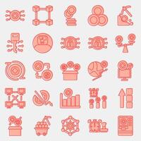 Icon set of crypto. Crypto currency elements. Icon in two tone style. vector