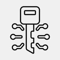 Icon digital key. Crypto currency elements. Icon in line style. vector