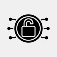 Icon decryption. Crypto currency elements. Icon in glyph style. vector