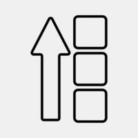 Icon block height. Crypto currency elements. Icon in line style. vector