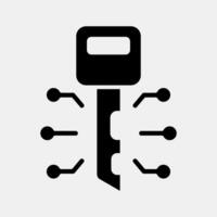 Icon digital key. Crypto currency elements. Icon in glyph style. vector
