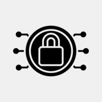 Icon encryption. Crypto currency elements. Icon in glyph style. vector
