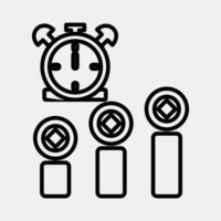 Icon block time. Crypto currency elements. Icon in line style. vector
