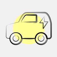 Icon electronic vehicle. Renewable energy elements. Icon in color spot style. vector