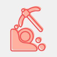 Icon mining. Crypto currency elements. Icon in two tone style. vector