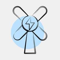 Icon wind energy. Renewable energy elements. Icon in color spot style. vector
