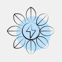 Icon power of nature. Renewable energy elements. Icon in color spot style. vector