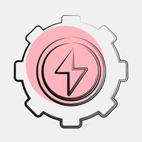 Icon energy. Renewable energy elements. Icon in color spot style. vector