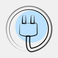 Icon power plug. Renewable energy elements. Icon in color spot style. vector