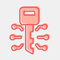 Icon digital key. Crypto currency elements. Icon in two tone style. vector