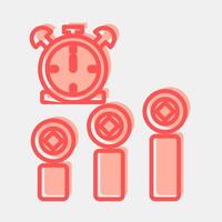 Icon block time. Crypto currency elements. Icon in two tone style. vector
