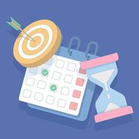 time management concept. Calendar reminder, deadline or meeting reminder, business planning reminder. Calendar marks the date and time for meeting reminder. flat style design illustration. vector