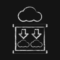 Icon carbon capture. Renewable energy elements. Icon in chalk style. vector