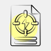 Icon energy specific policy. Renewable energy elements. Icon in color spot style. vector