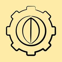 Icon green tech. Renewable energy elements. Icon in hand drawn style. vector