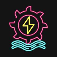 Icon hydro power. Renewable energy elements. Icon in neon style. vector