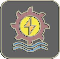 Icon hydro power. Renewable energy elements. Icon in embossed style. vector