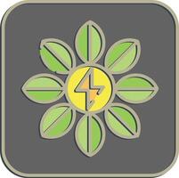 Icon power of nature. Renewable energy elements. Icon in embossed style. vector