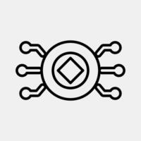 Icon crypto currency. Crypto currency elements. Icon in line style. vector